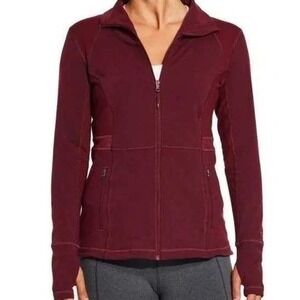 Calia by Carrie Underwood Womens Small Fitted Fitness Jacket Burgundy Activewear